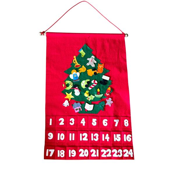 Bucilla Felt Hanging Advent Calendar Kit 1671 Completed - Picture 1 of 6
